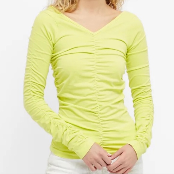 Helmut Lang Ruched Long Sleeve Top - Picture 1 of 3